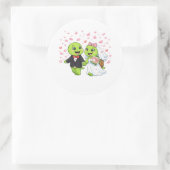 Bloemblaadjesregen Ronde Sticker (Tas)