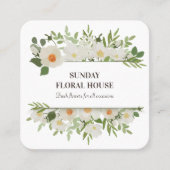 Bloemblad boeket vrouwelijk vierkante visitekaartje (Voorkant)