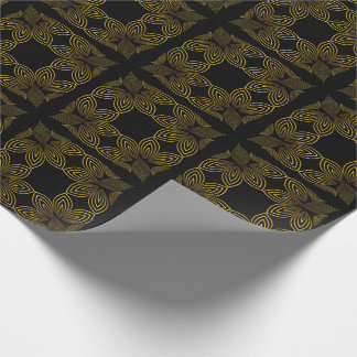 bloemblad met gouden lijn cadeaupapier