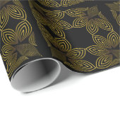 bloemblad met gouden lijn cadeaupapier (Rol Hoek)