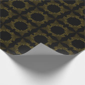 bloemblad met gouden lijn cadeaupapier (Hoek)