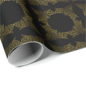 bloemblad met gouden lijn cadeaupapier (Rol Hoek)