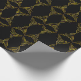 bloemblad met gouden lijn cadeaupapier