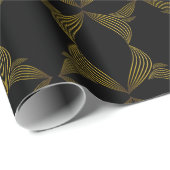 bloemblad met gouden lijn cadeaupapier (Rol Hoek)