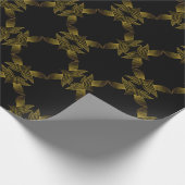 bloemblad met gouden lijn cadeaupapier (Hoek)