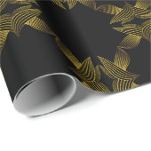 bloemblad met gouden lijn cadeaupapier (Rol Hoek)