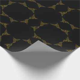 bloemblad met gouden lijn cadeaupapier