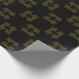 bloemblad met gouden lijn cadeaupapier