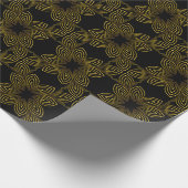 bloemblad met gouden lijn cadeaupapier (Hoek)