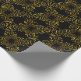 bloemblad met gouden lijn cadeaupapier