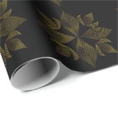 bloemblad met gouden lijn cadeaupapier (Rol Hoek)