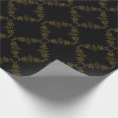 bloemblad met gouden lijn cadeaupapier (Hoek)