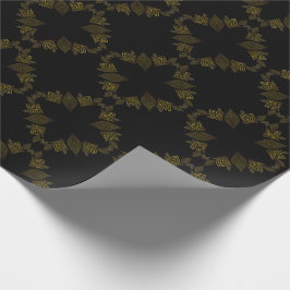 bloemblad met gouden lijn cadeaupapier