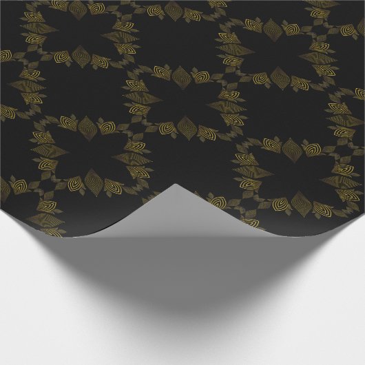 bloemblad met gouden lijn cadeaupapier (Hoek)