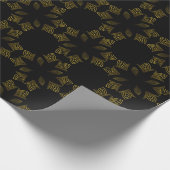 bloemblad met gouden lijn cadeaupapier (Hoek)