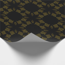 bloemblad met gouden lijn cadeaupapier