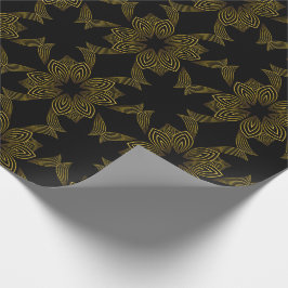 bloemblad met gouden lijn cadeaupapier