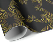 bloemblad met gouden lijn cadeaupapier (Rol Hoek)