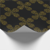 bloemblad met gouden lijn cadeaupapier (Hoek)