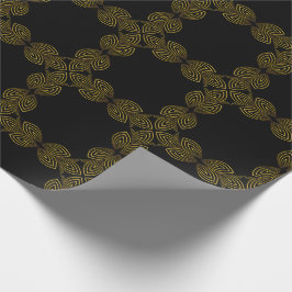 bloemblad met gouden lijn cadeaupapier