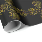 bloemblad met gouden lijn cadeaupapier (Rol Hoek)