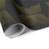 bloemblad met gouden lijn cadeaupapier (Rol Hoek)