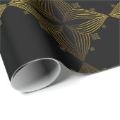 bloemblad met gouden lijn cadeaupapier (Rol Hoek)