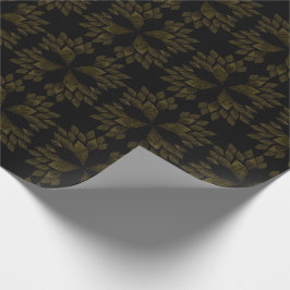 bloemblad met gouden lijn cadeaupapier