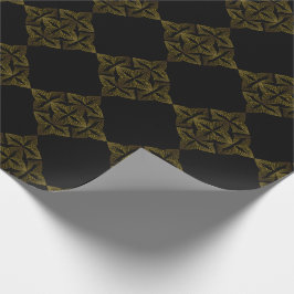 bloemblad met gouden lijn cadeaupapier