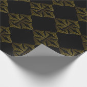 bloemblad met gouden lijn cadeaupapier (Hoek)