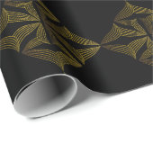 bloemblad met gouden lijn cadeaupapier (Rol Hoek)