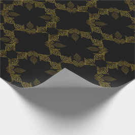 bloemblad met gouden lijn cadeaupapier