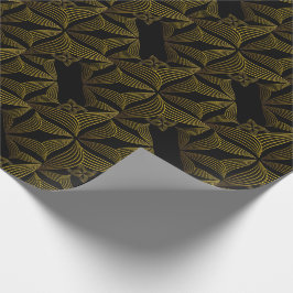 bloemblad met gouden lijn cadeaupapier