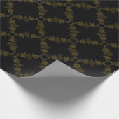 bloemblad met gouden lijn cadeaupapier (Hoek)