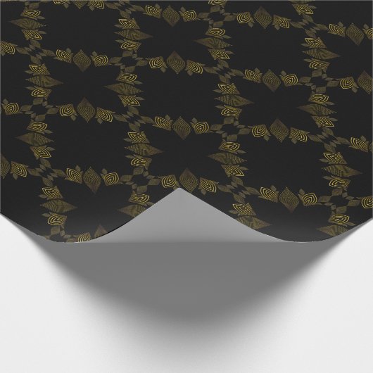 bloemblad met gouden lijn cadeaupapier (Hoek)