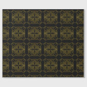 bloemblad met gouden lijn cadeaupapier (Vlak)