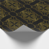 bloemblad met gouden lijn cadeaupapier (Hoek)