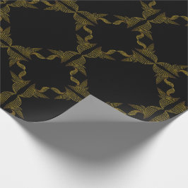 bloemblad met gouden lijn cadeaupapier