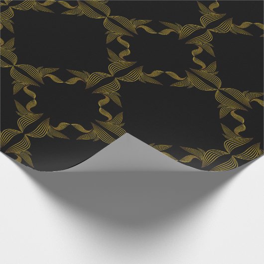 bloemblad met gouden lijn cadeaupapier (Hoek)