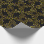 bloemblad met gouden lijn cadeaupapier (Hoek)