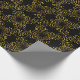 bloemblad met gouden lijn cadeaupapier