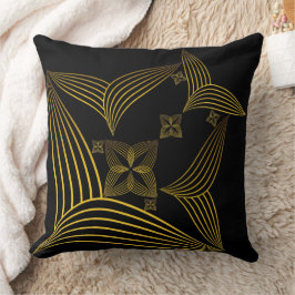 bloemblad met gouden lijn kussen