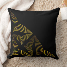 bloemblad met gouden lijn kussen