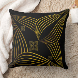 bloemblad met gouden lijn kussen