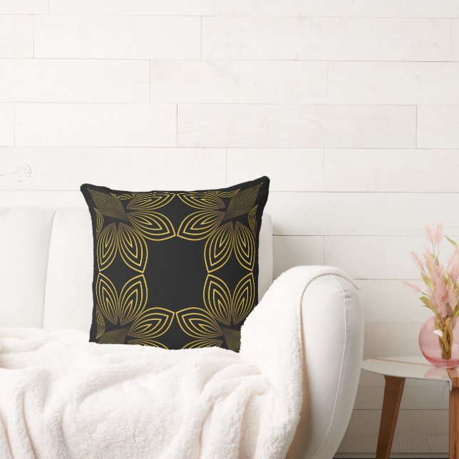 bloemblad met gouden lijn kussen (Bank)