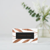 Bloemblad Roos Koper Folie Elegant Visitekaartje (Staand voorkant)