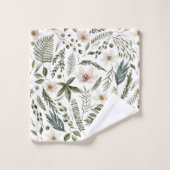 Bloemblad Waterverf Naadloos bloemenpatroon Bad Handdoek (Wasdoekje)
