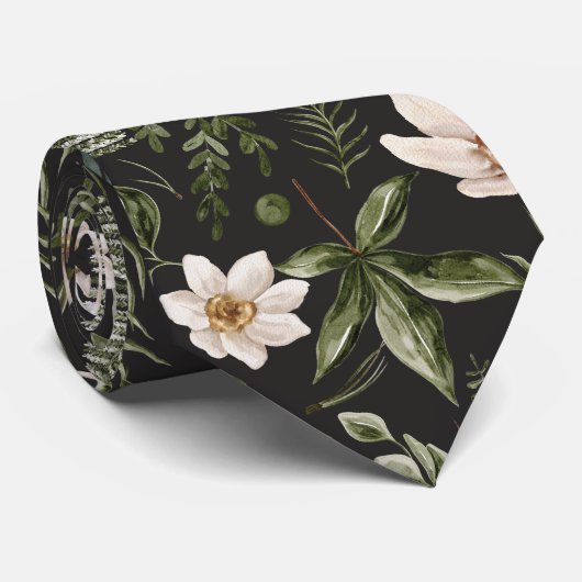 Bloemblad Waterverf Naadloos bloemenpatroon Stropdas (Opgerold)