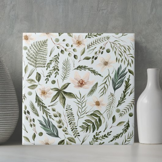 Bloemblad Waterverf Naadloos bloemenpatroon Tegeltje