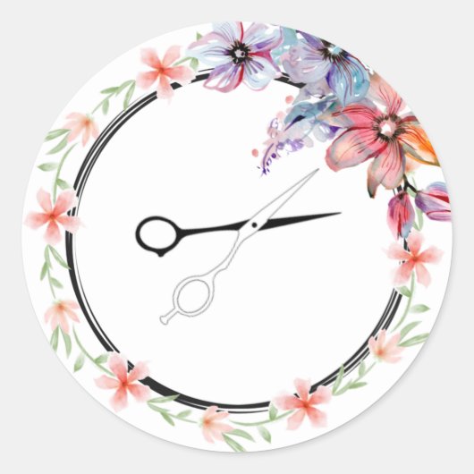 Bloembladen Ronde Sticker (Voorkant)